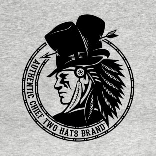 Authentic Chief Two Hats Brand (Black) T-Shirt